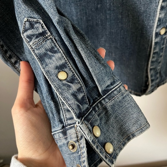 All-Saints Duncan LS Shirt Western Denim Button-Up Shirt Slim Fit XS - Picture 3 of 10